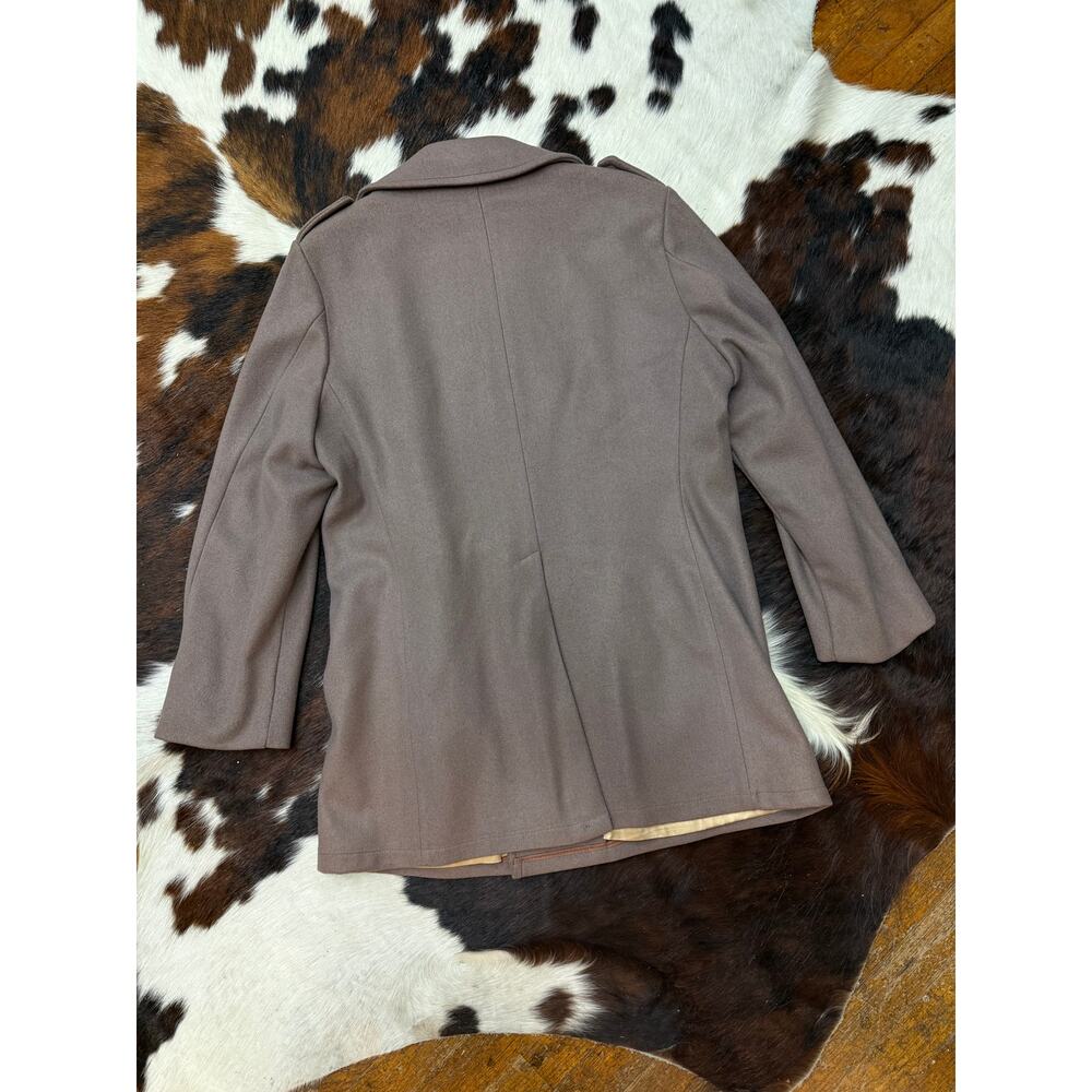 1950's SEARS USA taupe wool double breasted peacoat - Size 44 - Picture 7 of 9